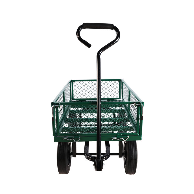 Solid Wheel Tools Cart Wagon, Garden Cart for Effortless Firewood and Heavy Duty Transport