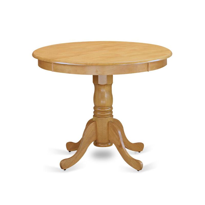 East West Furniture Dining Room Set Oak, ANBO5-OAK-W