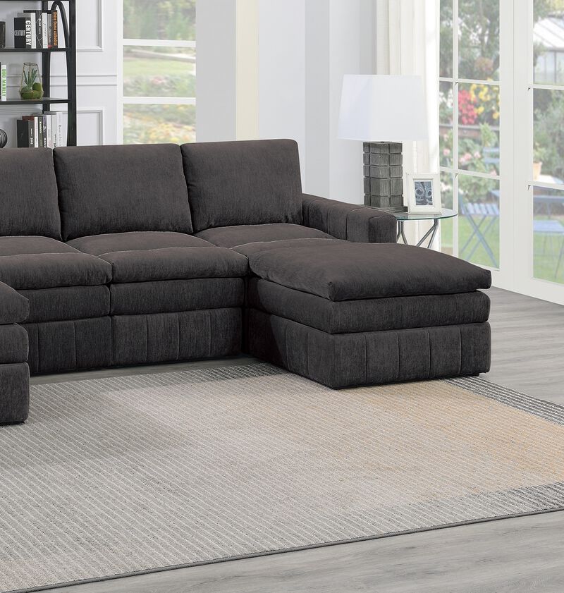 6-piece Modular Sectional Set in Mink Morgan Fabric