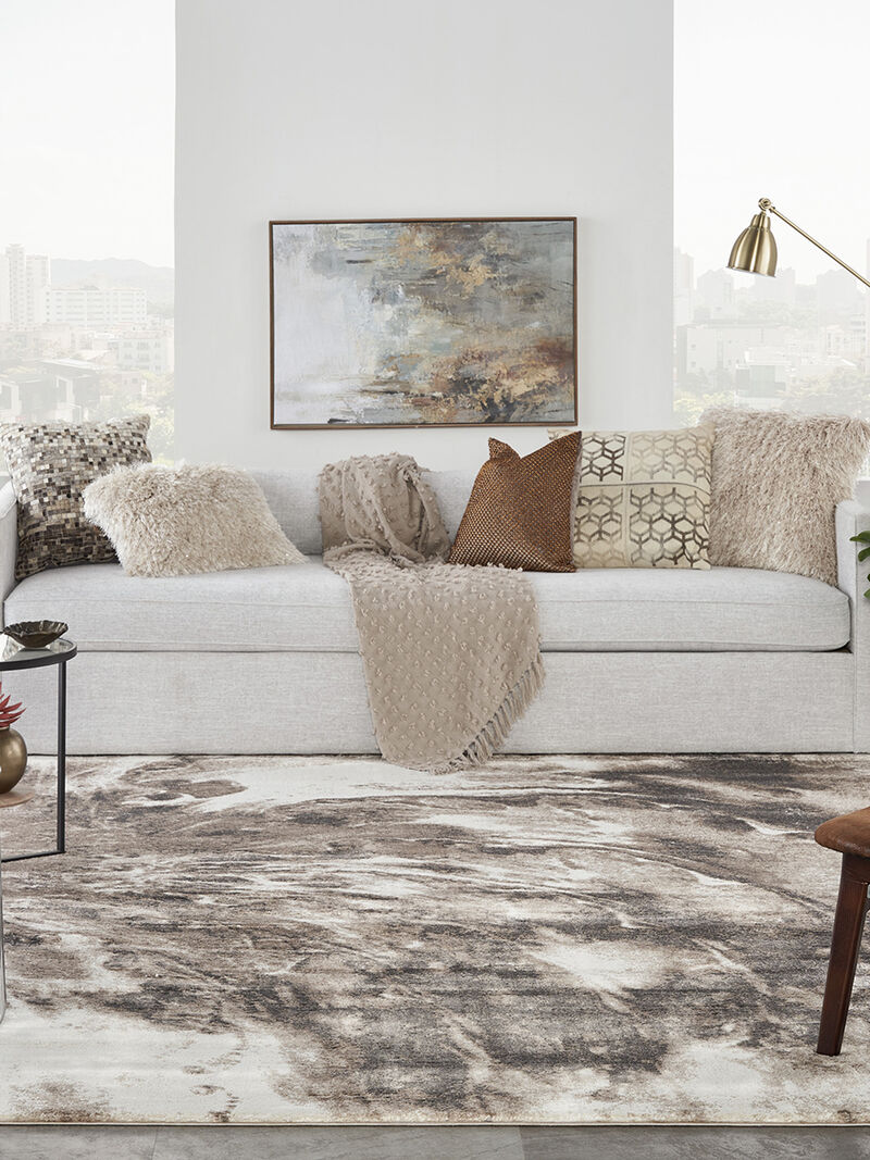 American Manor AMR03 Ivory/Mocha 9' x 12' Rug