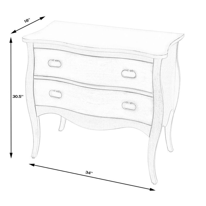 Butler Specialty Rochelle Walnut 2 Drawer Chest, Dark Brown