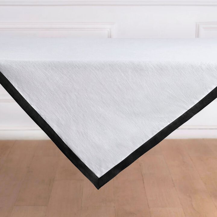 Solino Home 100% Pure Linen Table Throw 52 x 52 Inch | Classic for Thanksgiving, Christmas