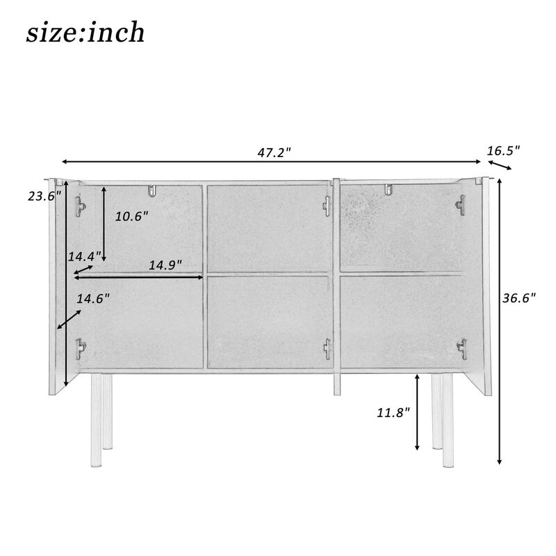 Modern Simple & Luxury Style Sideboard Particle Board & MDF Board Cabinet With Metal Leg