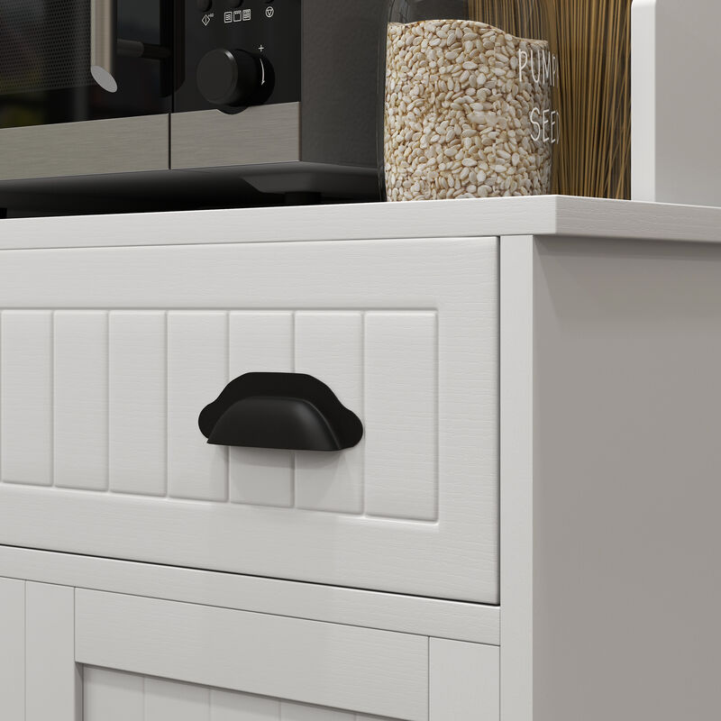HOMCOM Microwave Cabinet with Drawer Cabinet and Adjustable Shelf White