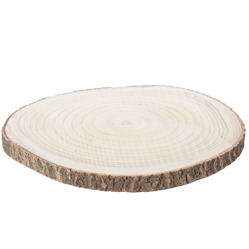 Barky Natural Wood Slabs Rustic Ornament Slice Tray Table Charger 18" set of 4