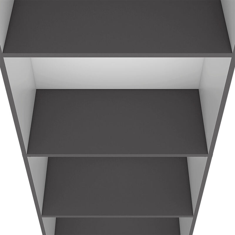 Bookcase Benzoni, Office, Matt Gray / White
