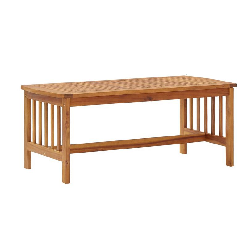 5pc Outdoor Lounge Set, Coffee Table, Chairs, Sofa, Brown Acacia Wood - Benzara