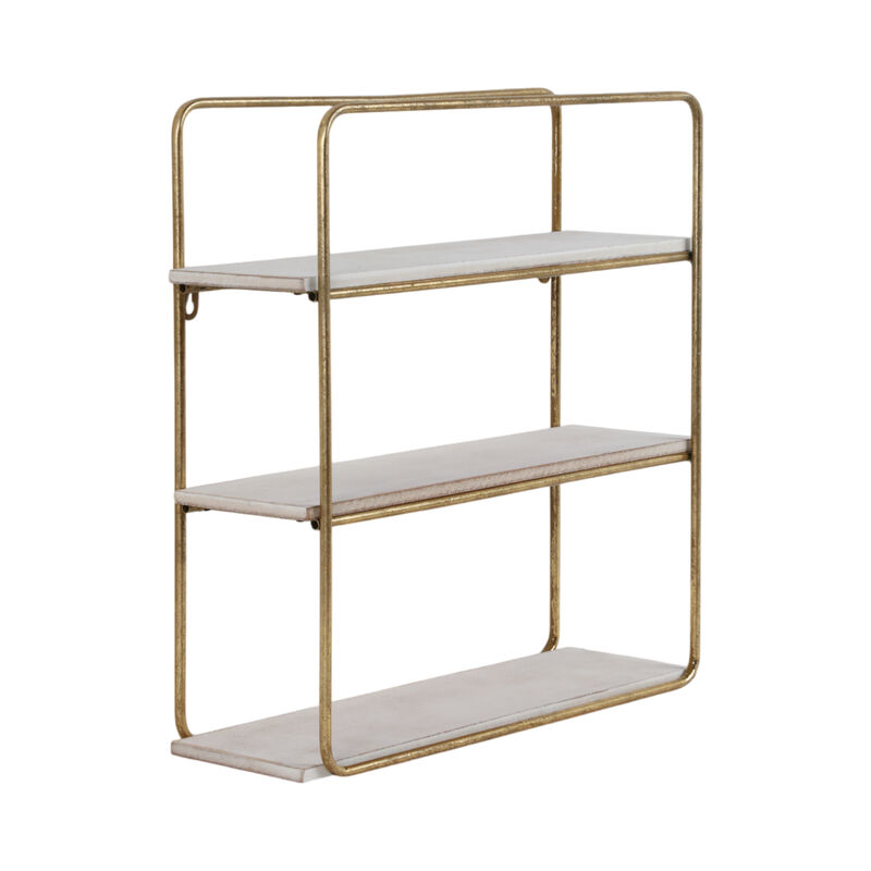 3 Tier Wall Shelf, Gold