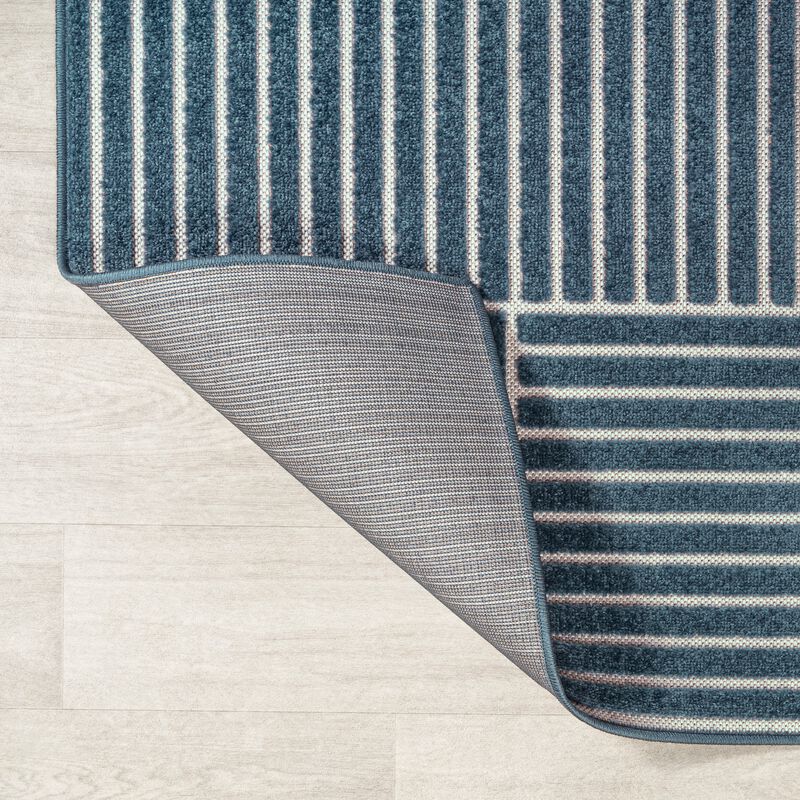 Nordby High-Low Geometric Arch Scandi Striped Indoor/Outdoor Area Rug