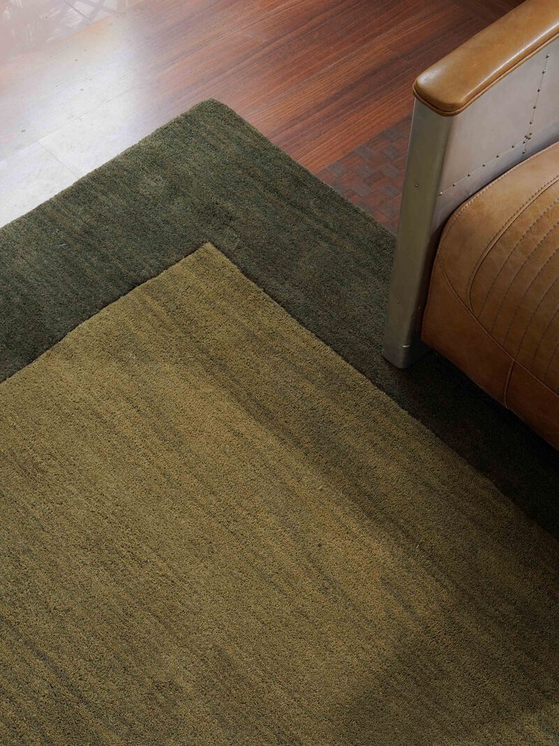 RUGSOTIC CARPETS HAND TUFTED WOOL ECO-FRIENDLY AREA RUGS  - 8'x10', Rectangle Shape, Green, Contemporary Modern Design, High Pile Thick Handmade Area Rugs for Living Room, Bed Room (K00201)