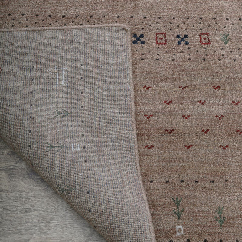 RUGSOTIC CARPETS HAND KNOTTED LOOM WOOL ECO-FRIENDLY AREA RUGS  - 9'x12', Rectangle, Light Brown Color, Contemporary Modern Design, High Pile Handmade Anti Skid Rugs for Living Room (L00585)