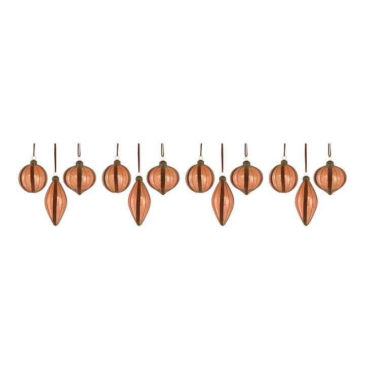 Ornament (Set of 12) 3.75"H, 4"H, 5.5"H Glass