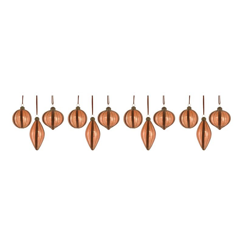 Ornament (Set of 12) 3.75"H, 4"H, 5.5"H Glass