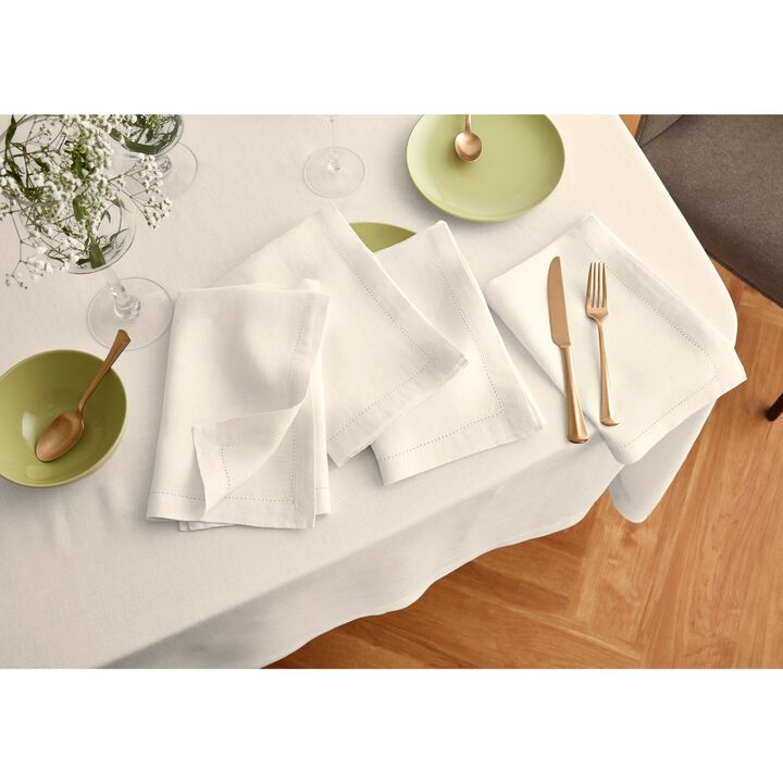 Solino Home 100% Pure Linen Tablecloth | Sonoma Hemstitch