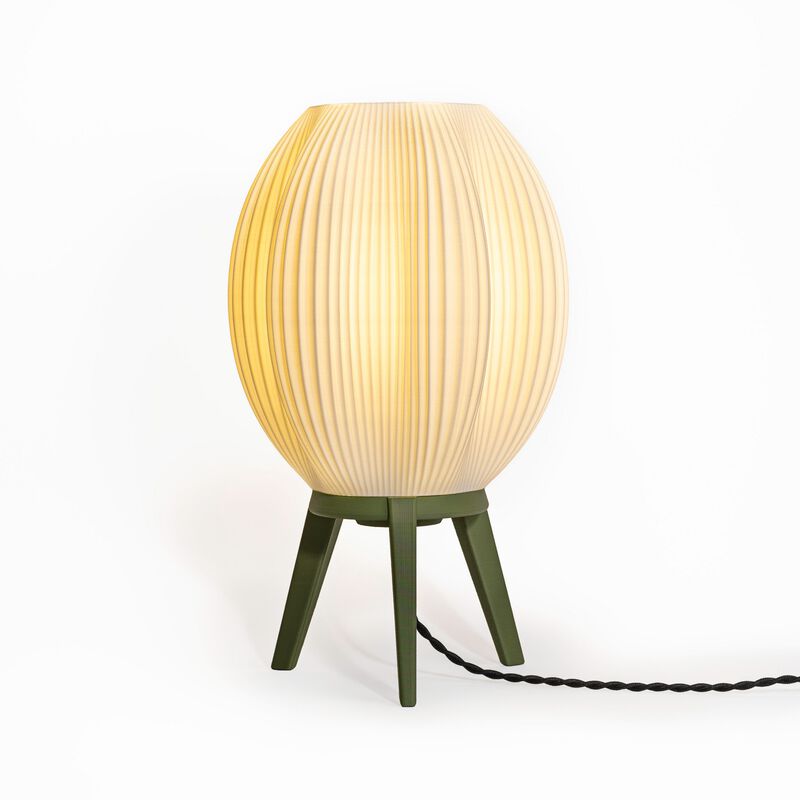 Wavy Modern Contemporary Plant-Based PLA 3D Printed Dimmable LED Table Lamp