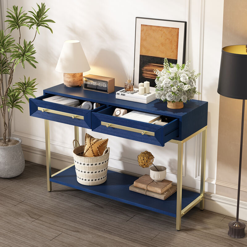 Merax Retro Hallway Console Table with 2 Drawers
