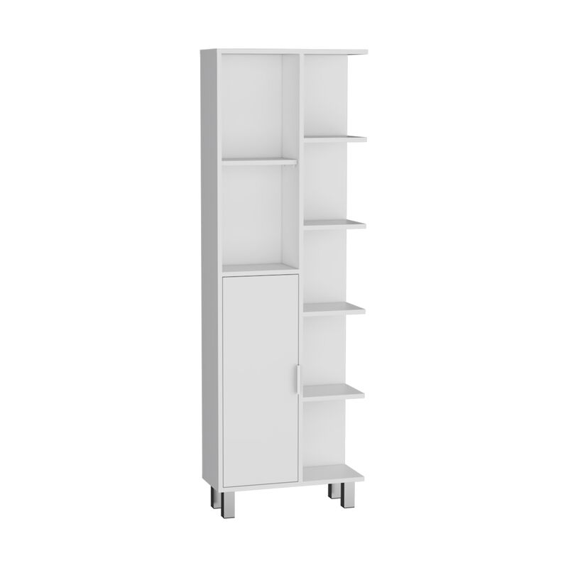 Crovie Linen 63-inch High Bathroom Cabinet Linen Storage Cabinet  with Seven Open Shelves