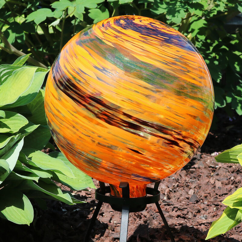 Sunnydaze Sunset Sky Glass Gazing Globe - 10 in