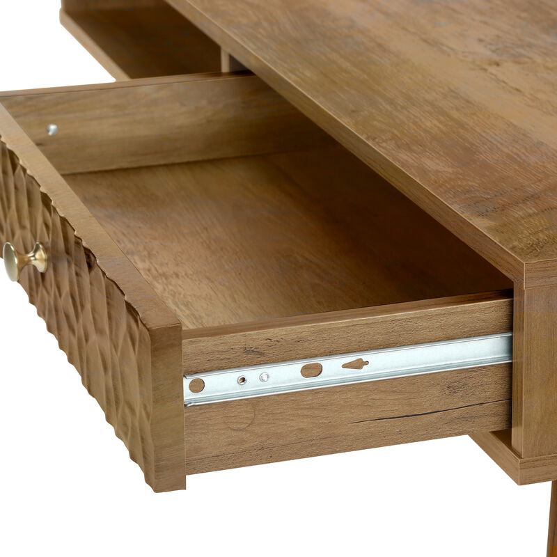Monarch Specialties I 2836 Coffee Table, Accent, Cocktail, Rectangular, Storage, Living Room, 44"L, Wood, Laminate, Walnut, Mid Century