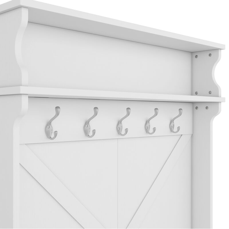 Hall Tree with Storage Bench & Coat Hooks – Entryway & Mudroom Organizer