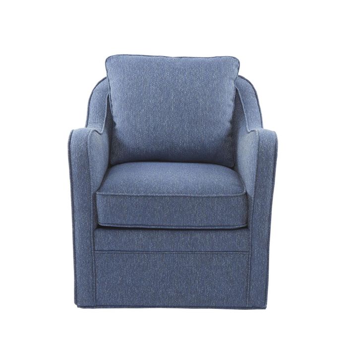 Gracie Mills Frieda Wide Seat Swivel Arm Chair with Back Pillow