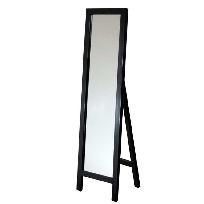 Hivvago Contemporary Free-standing Floor Mirror in Espresso Wood Finish
