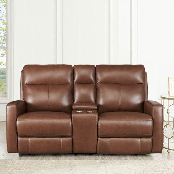Vienna Power Headrest Zero Gravity Reclining Loveseat with Console