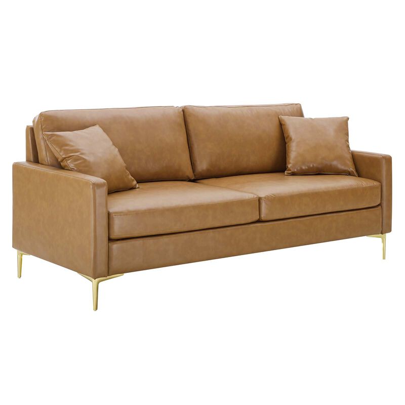 Juliana Vegan Leather Sofa Brown EEI-4448-TAN