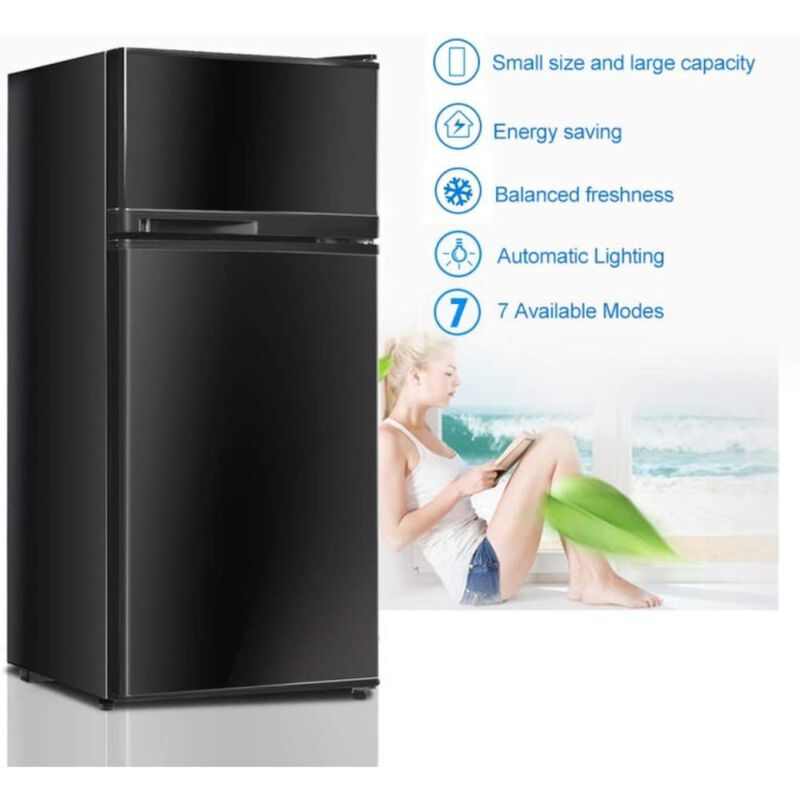 Costway 2 Doors Cold-rolled Sheet Compact Refrigerator