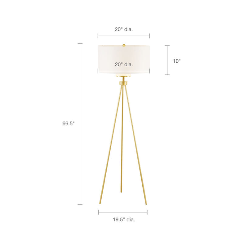 Pacific Metal Tripod Floor Lamp With Glass Shade