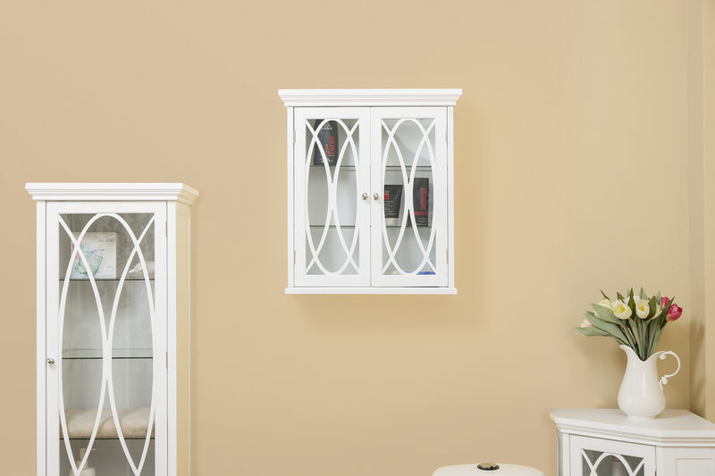 Teamson Home Florence 2 Door Removable Wooden Wall Cabinet- White