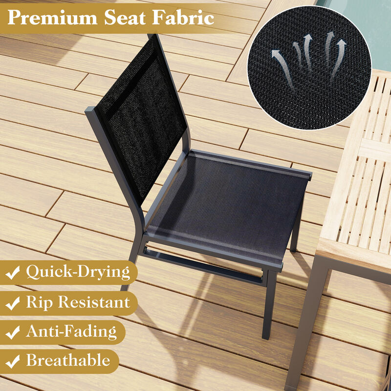 Outdoor Dining Chairs with Breathable Seat and Backrest – Comfortable Patio Seating