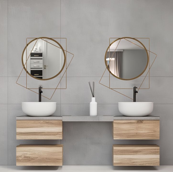 Set of 2 Star Shaped Wall Mounted Mirror