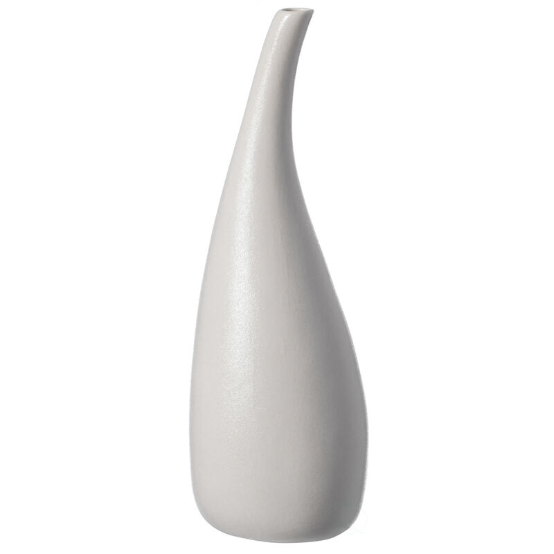 13-inch Large White Ceramic Water Drop Vase - Modern Teardrop Shape for Home Decor - Perfect for Floating Shelves TV Stands Desks Bookshelves Side Tables Countertops and Contemporary Spaces