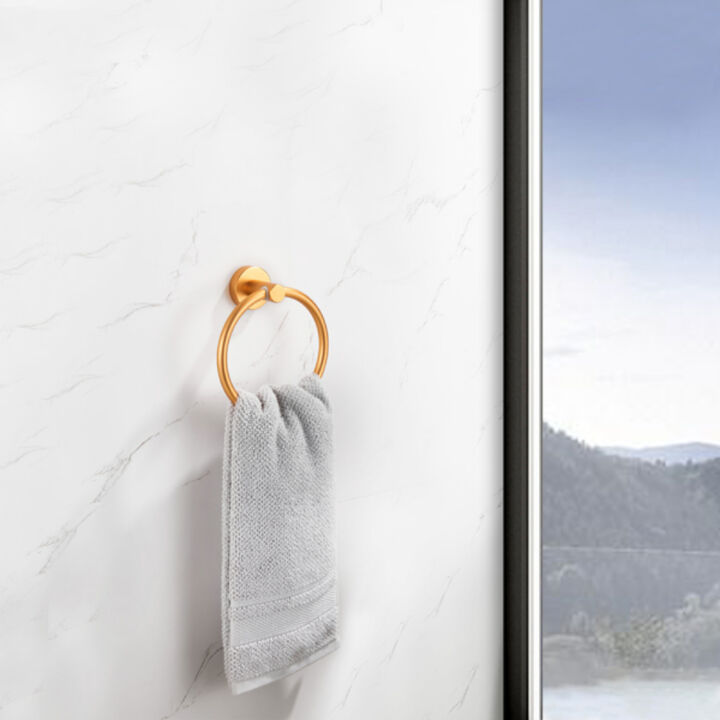 Gunmetal Bathroom Hand Towel Ring, Durable Space Aluminum