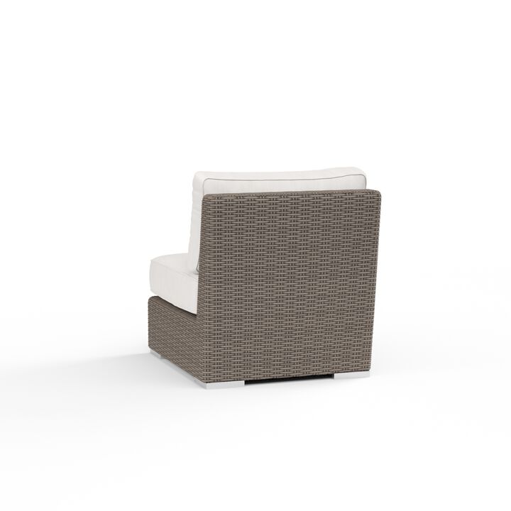 Coronado Armless Club Chair in Canvas Flax w/ Self Welt