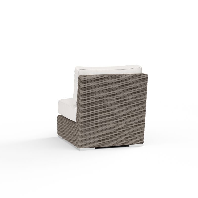 Coronado Armless Club Chair in Canvas Flax w/ Self Welt