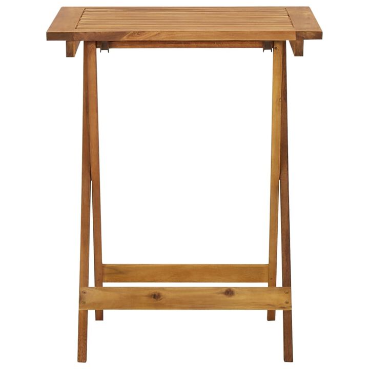 vidaXL Folding Garden Table 23.6"x23.6"x29.5" Solid Acacia Wood