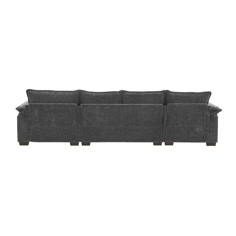 Merax Modern Chenille Sectional Sofa with Storage Pockets