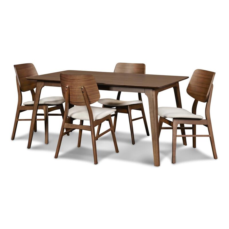 New Classic Furniture Furniture Oscar 59 Solid Wood Retangular Dining Table in Walnut