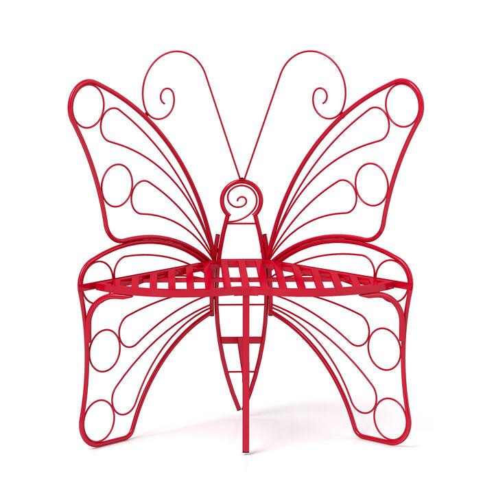 Butterfly Cast Metal Garden Bench, Outdoor Bench Patio Seat, Park Bench Outdoor Seating for Garden, Yard, Park, Entryway