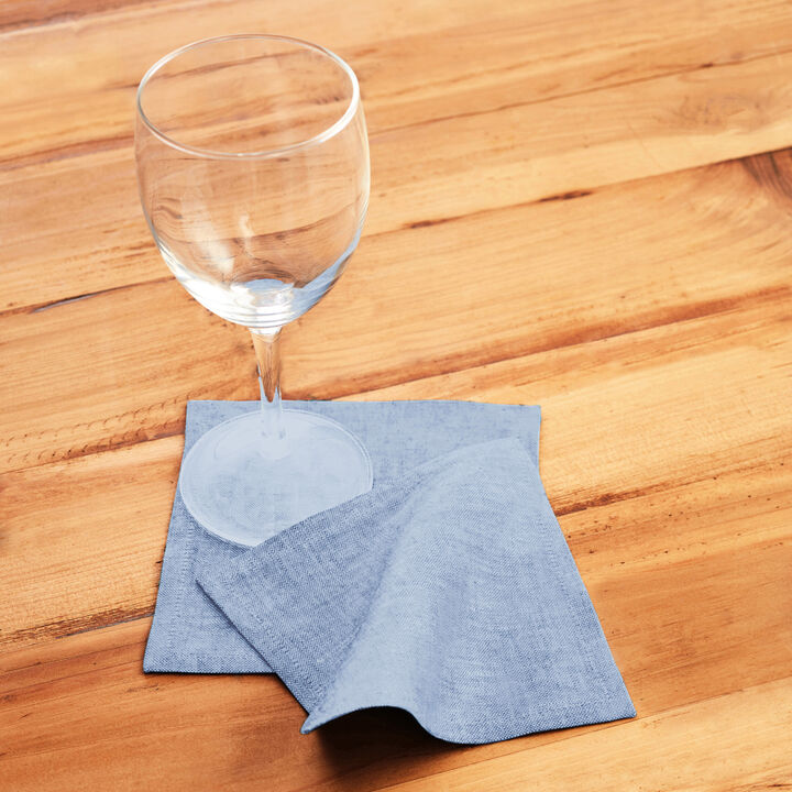Solino Home 100% Pure Linen Cocktail Napkins Set of 12 | Athena