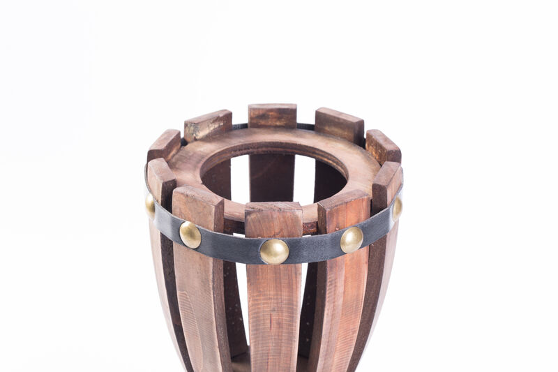 Wooden Wine Goblet Shaped Vintage Decorative Single Bottle Wine Holder