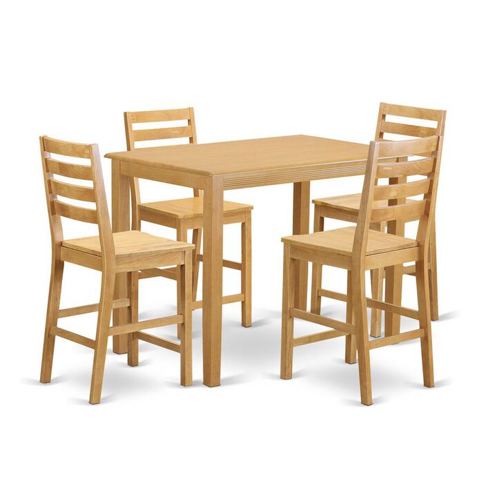 East West Furniture 5  PC  counter  height  pub  set-pub  Table  and  4  Kitchen  Chairs.