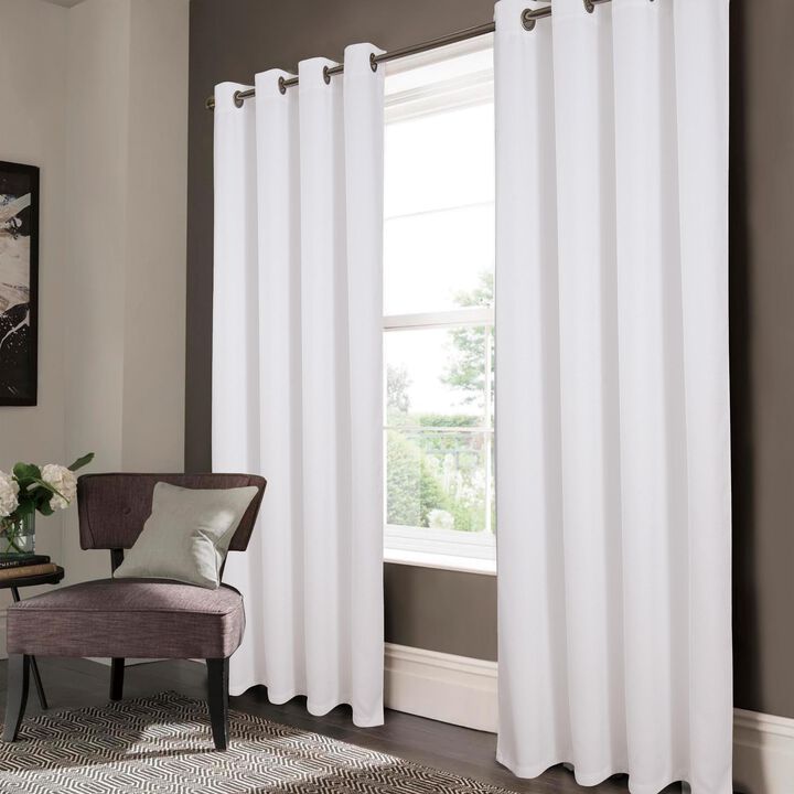 Lido Matte Embossed Blackout Grommet Curtain 38" x 95" White by Rt Designers Collection