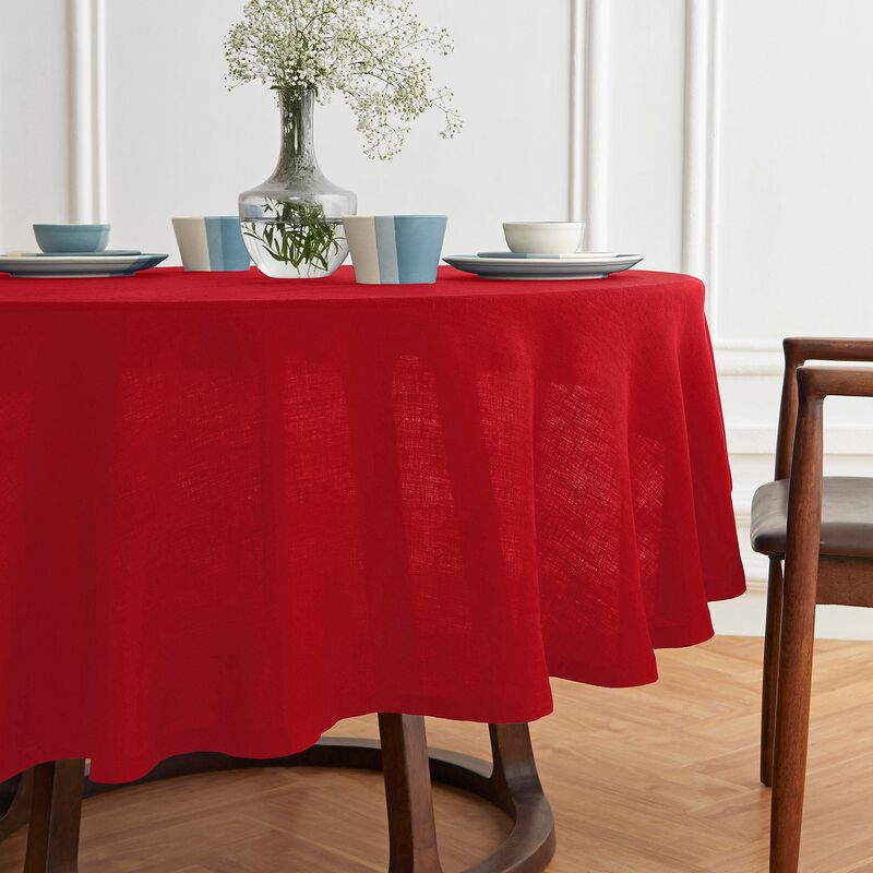 Solino Home 100% Pure Linen Round Tablecloth | Sonoma