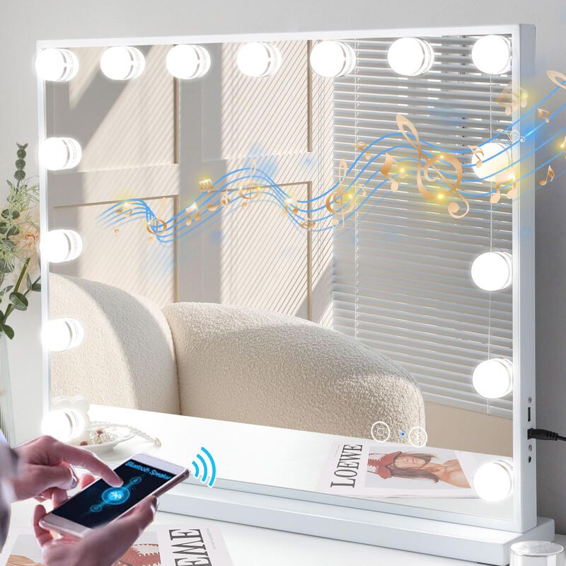 23''x19'' Hollywood Vanity Mirror with Lights Bluetooth