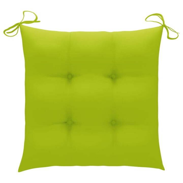 vidaXL Chair Cushions 4 pcs Bright Green 19.7"x19.7"x2.8" Fabric
