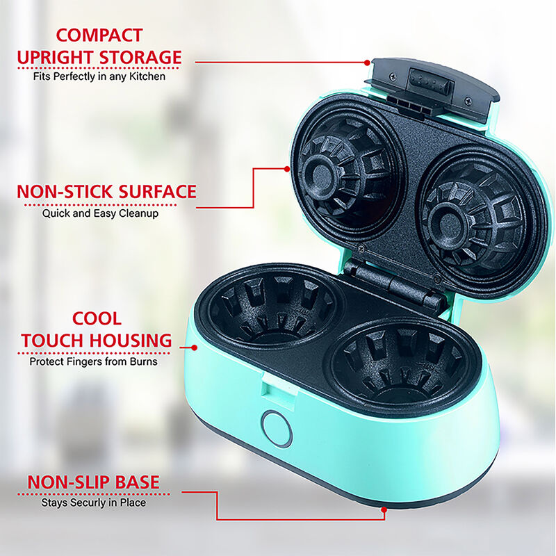 Brentwood Double 3.5 Inch Waffle Bowl Maker in Blue