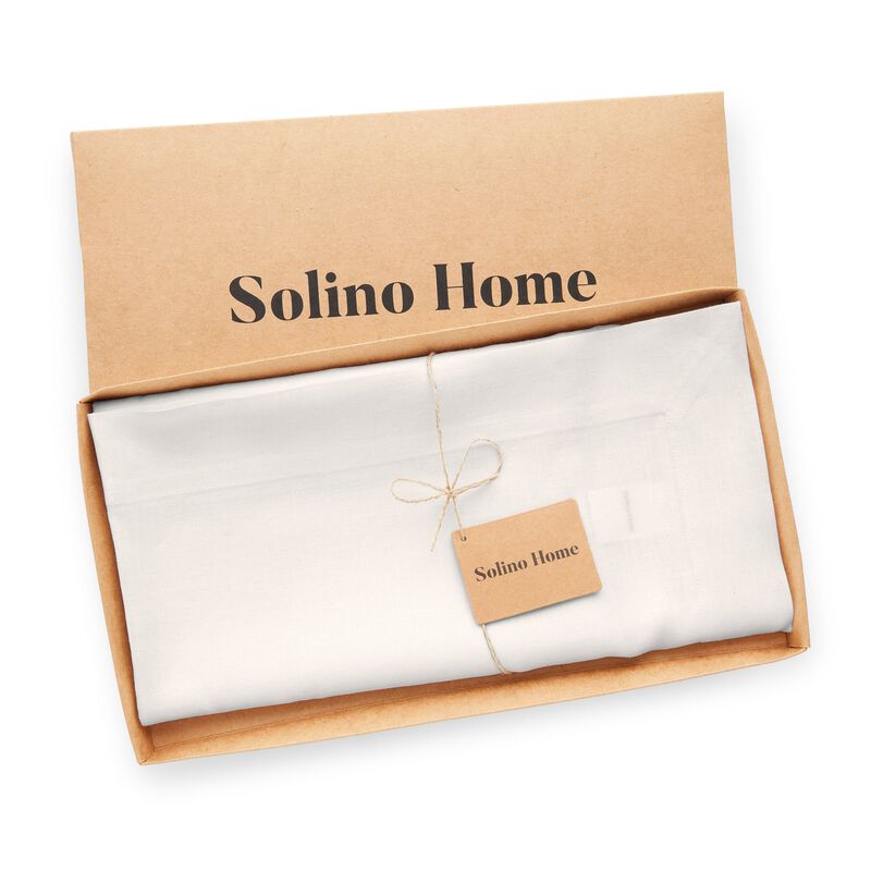 Solino Home 100% Pure Linen Table Throw 52 x 52 Inch | Fete